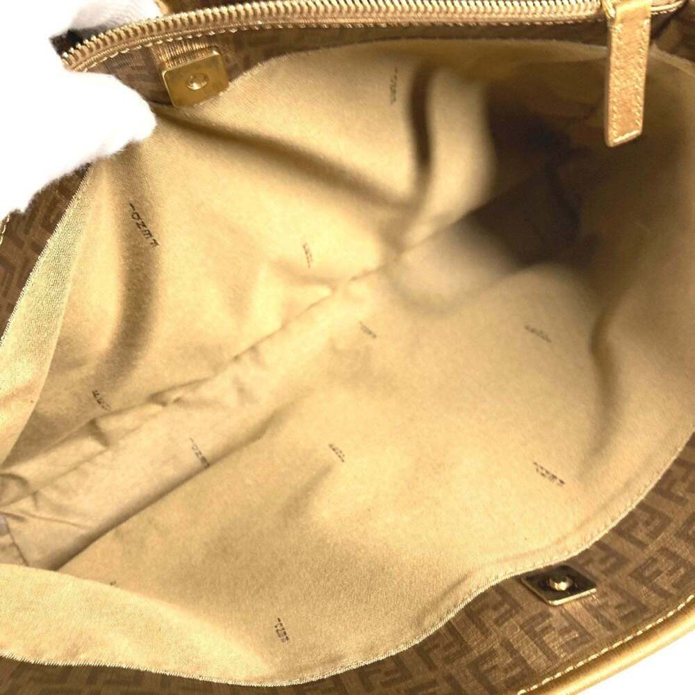 FENDI Gold Leather Zucca Shoulder Bag - Picture 9 of 16